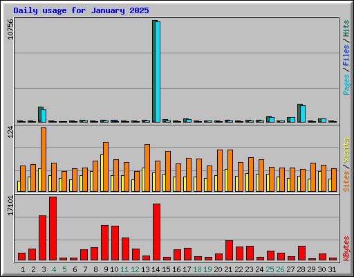 Daily usage for January 2025